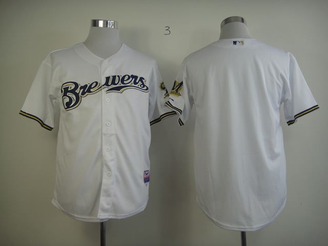Men Milwaukee Brewers Blank White MLB Jerseys->milwaukee brewers->MLB Jersey